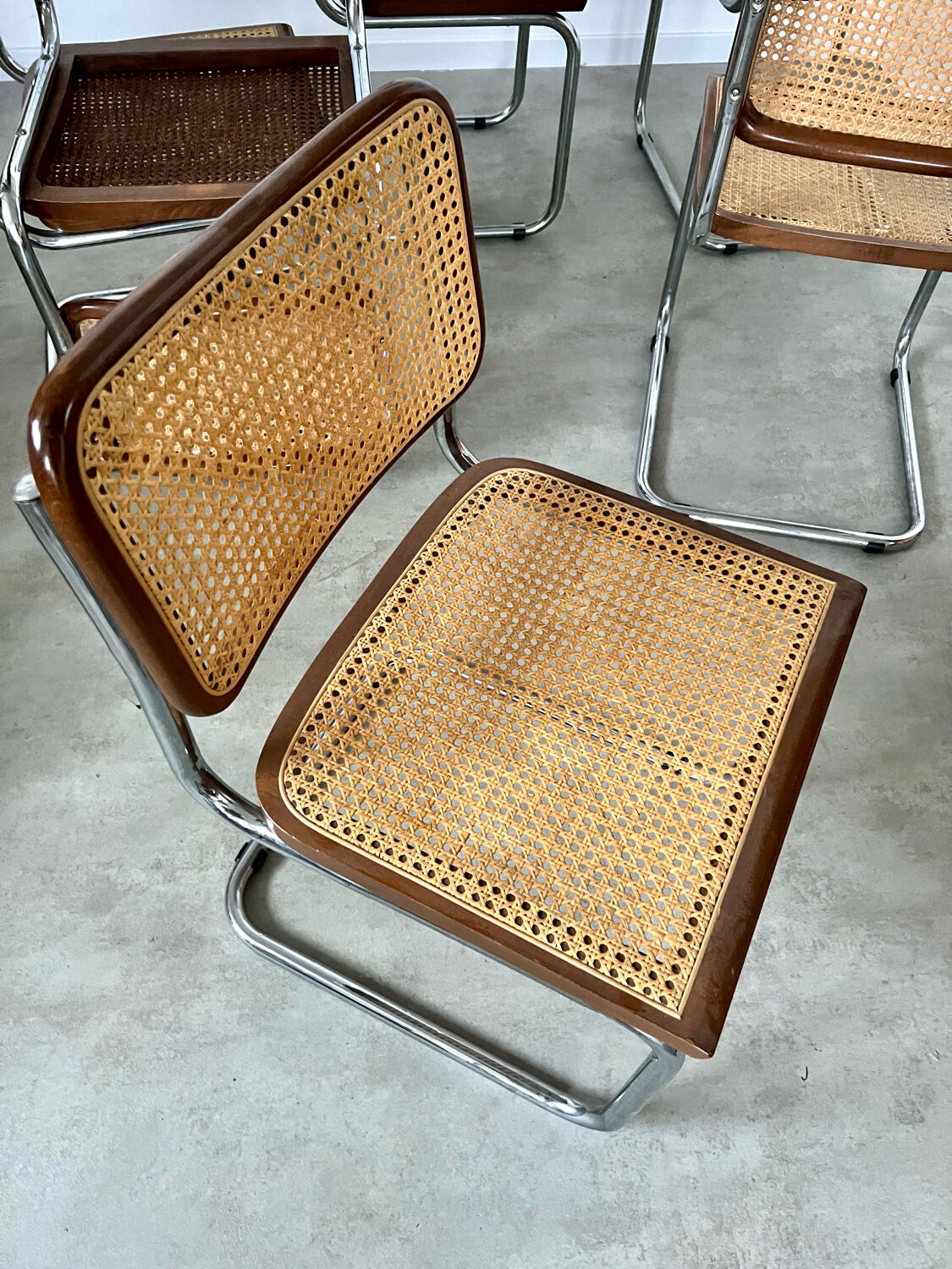 Lot de 6 chaises Cesca B32 Marcel Breuer, 1970