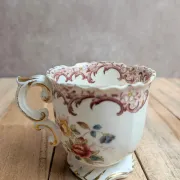 Antique Sarreguemines Fleury cup – Polychrome floral decoration 19th century