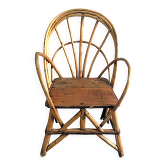 Children's armchair in hazelwood, early 20th century