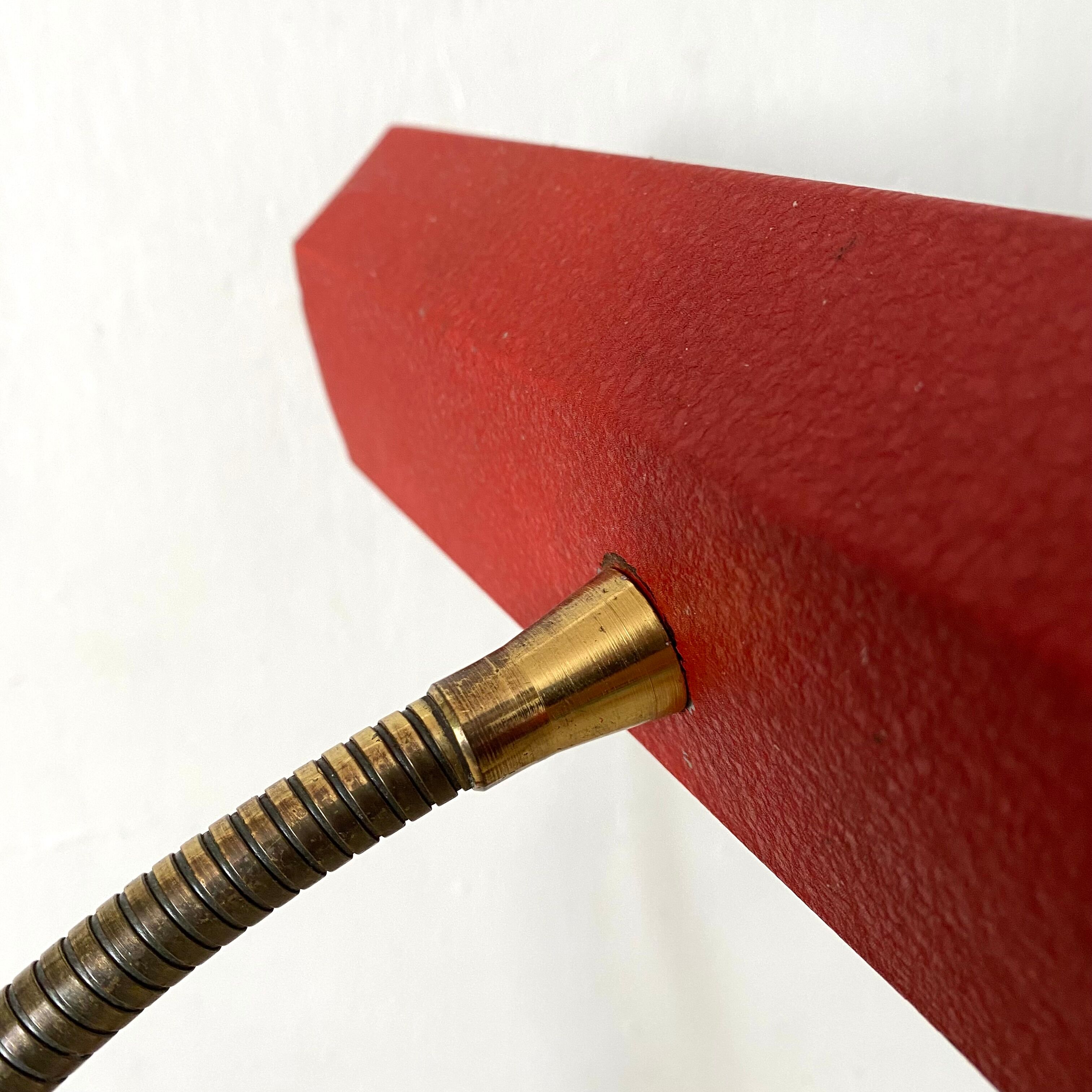 Desk lamp with flexible brass arm, 1950s