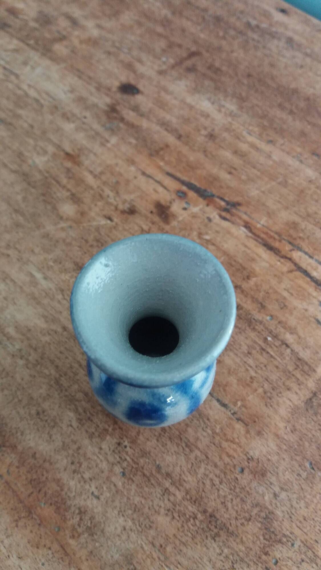 Miniature salt-glazed stoneware vase from Alsace