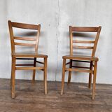 Pair of parisian wooden bistro chairs
