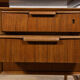 Mid-Century Teak Model 75 Freestanding Desk from Omann Jun, Denmark, 1950s