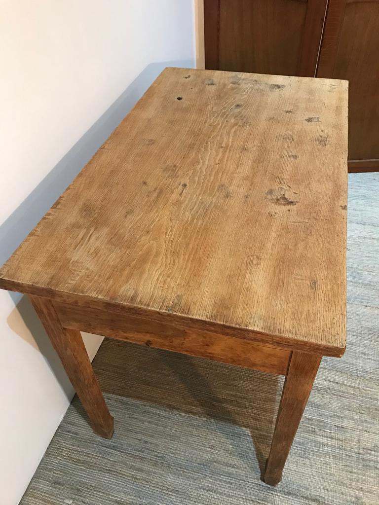 Firm table desk in raw solid oak vintage