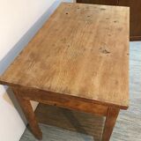 Table de ferme bureau en chêne massif brut ancien vintage