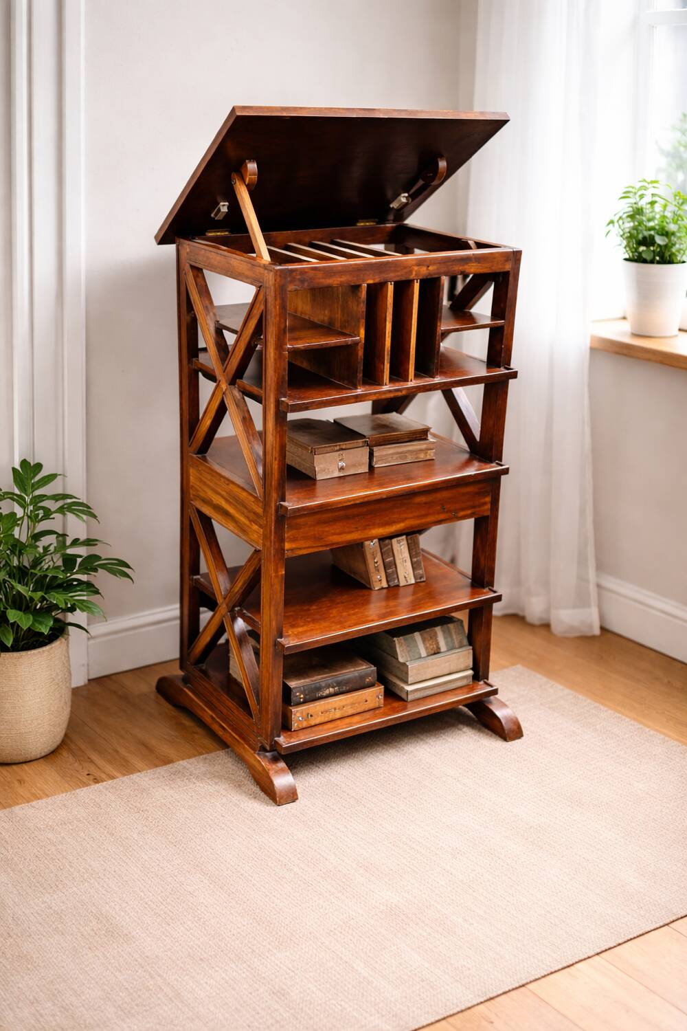 Bibus furniture with an adjustable shelf – vintage library furniture
