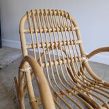 Vintage rattan rocking chair for children