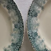 6 assiettes plates en faïence terre de fer HB Choisy-le-Roi « Henriette »