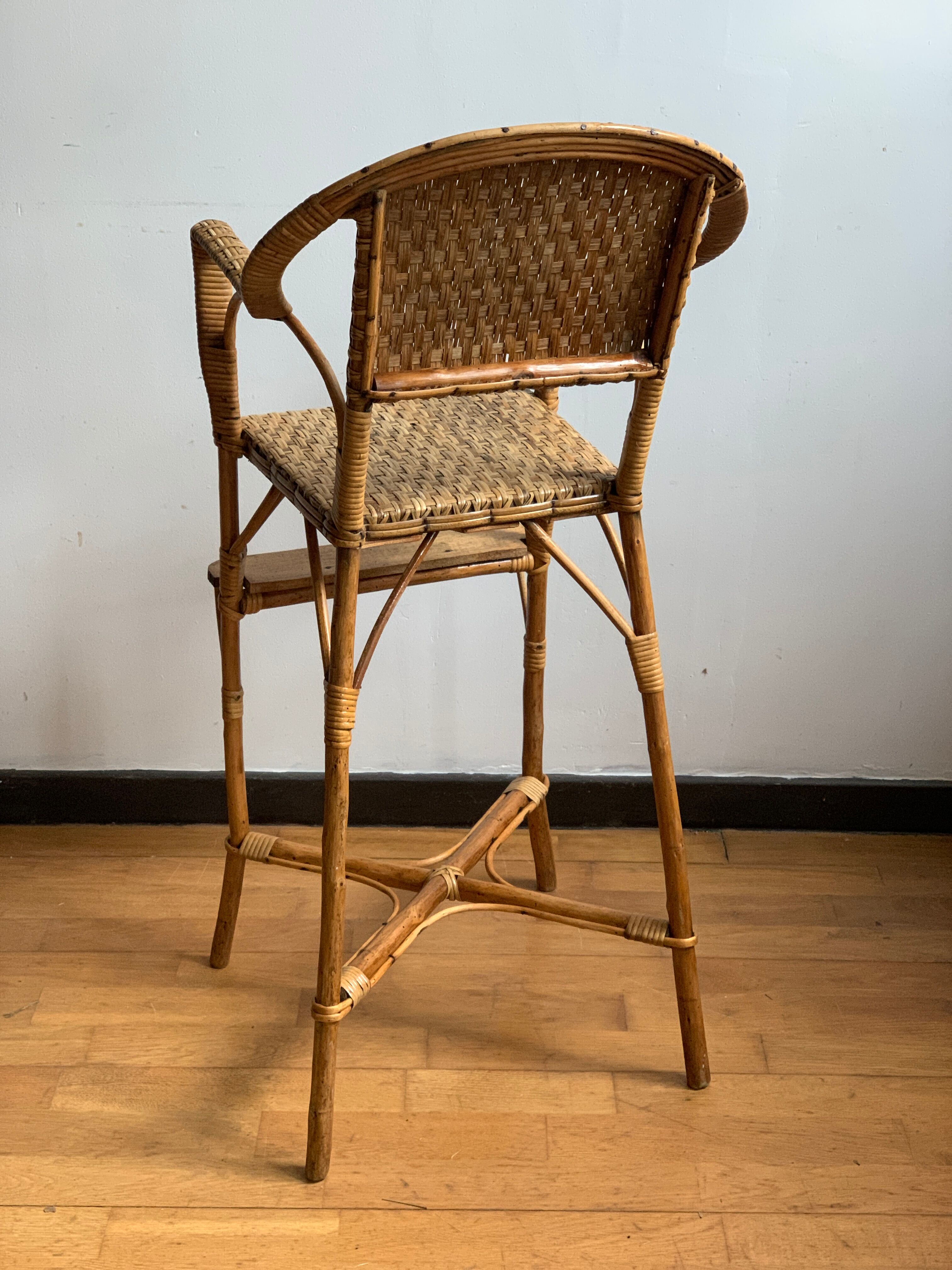 Rattan high chair