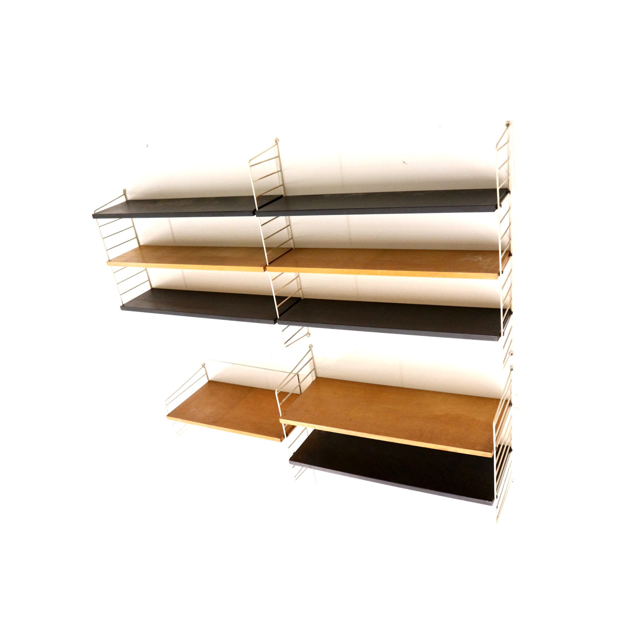 Étagère murale vintage / système mural par Nisse Strinning pour String AB – Suède, fabriqué dans les années 60