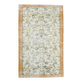 Tapis de ferme vintage à motif floral orange et crème, 146 x 237 cm