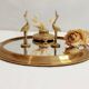 Vintage round mirror tray