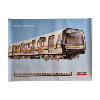 Industrial poster "Caracas Metro" Alsthom, 80s, 60 x 80 cm