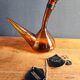 Vintage Amber Glass Wine Carafe - Artisan Decanter in Porron Style