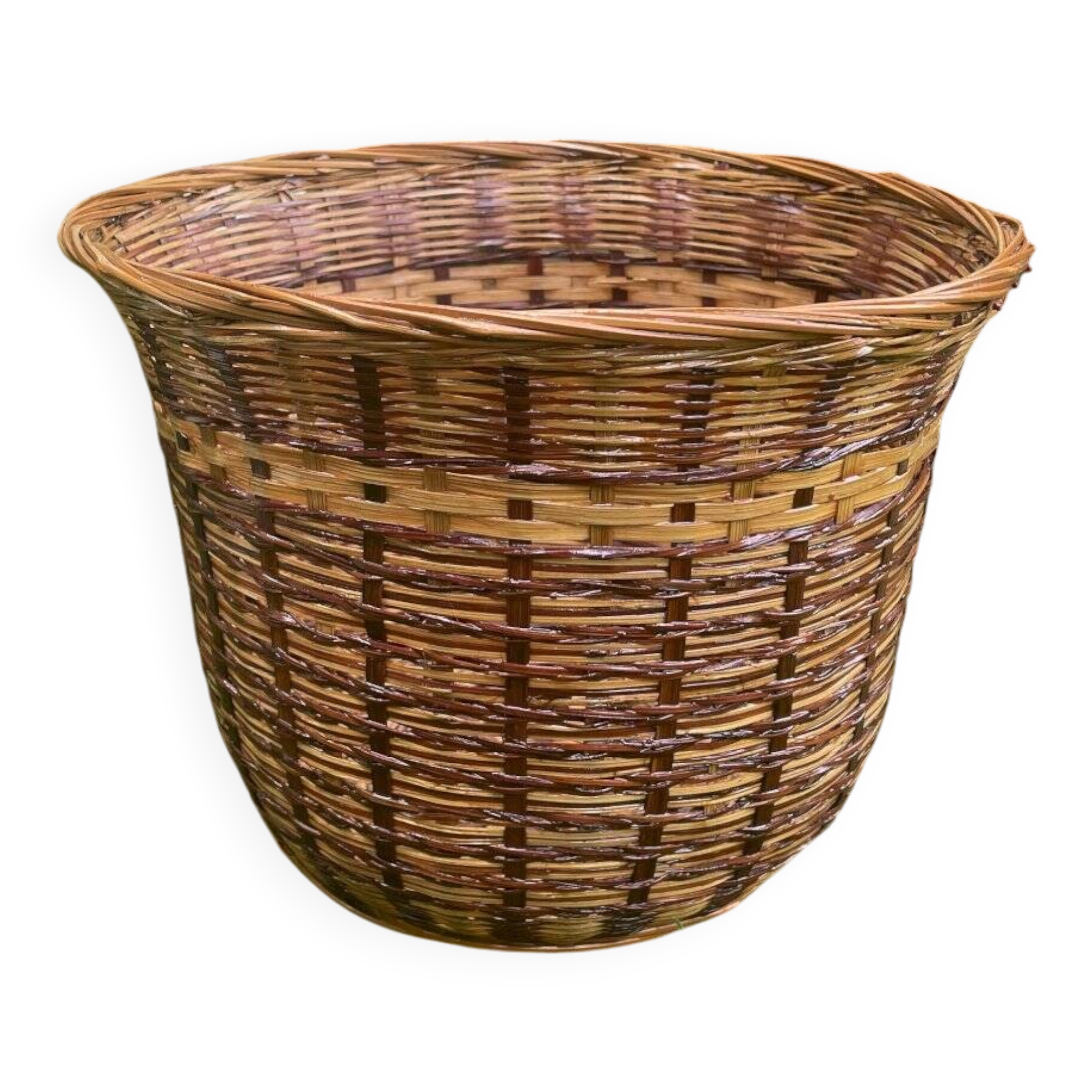 Bicolour wicker basket