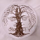 Vallauris ceramic plate, drawing by Jean Marais, 1970s