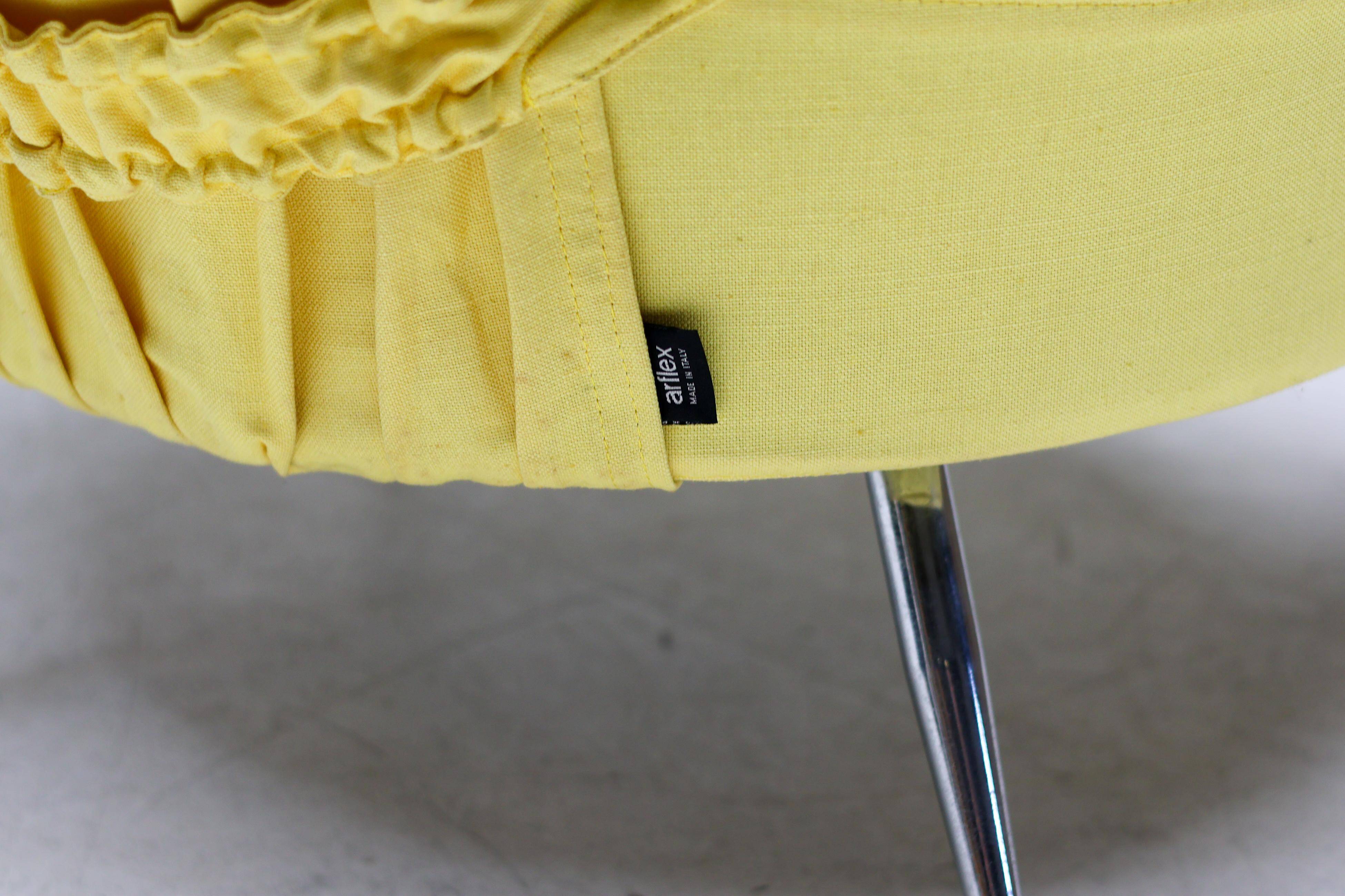 Chair Marco Zanuso Martingala - Bright yellow cotton fabric