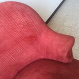 Antique toad sofa in brick velvet
