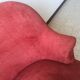 Antique toad sofa in brick velvet