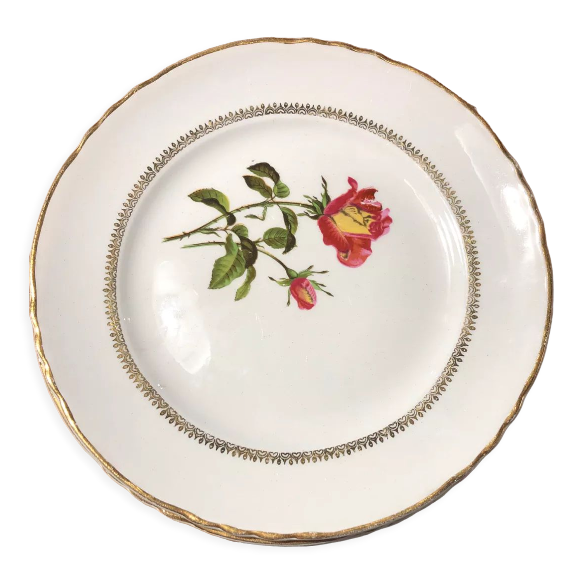 Vintage dessert plates Moulin des loups and Orchies