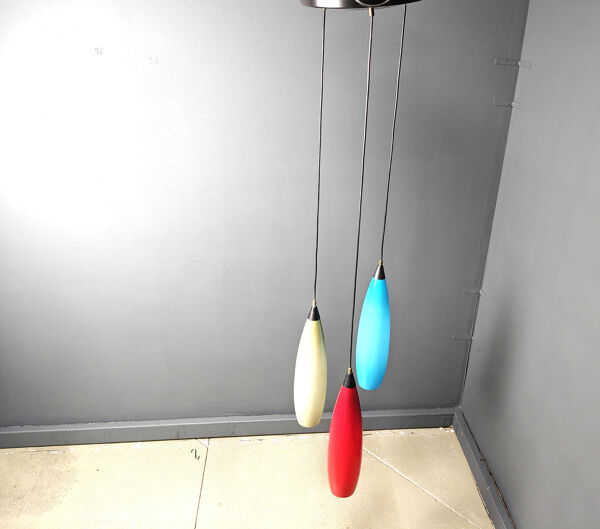 Luminaires suspendus en verre vintage par Vistosi, années 1970.