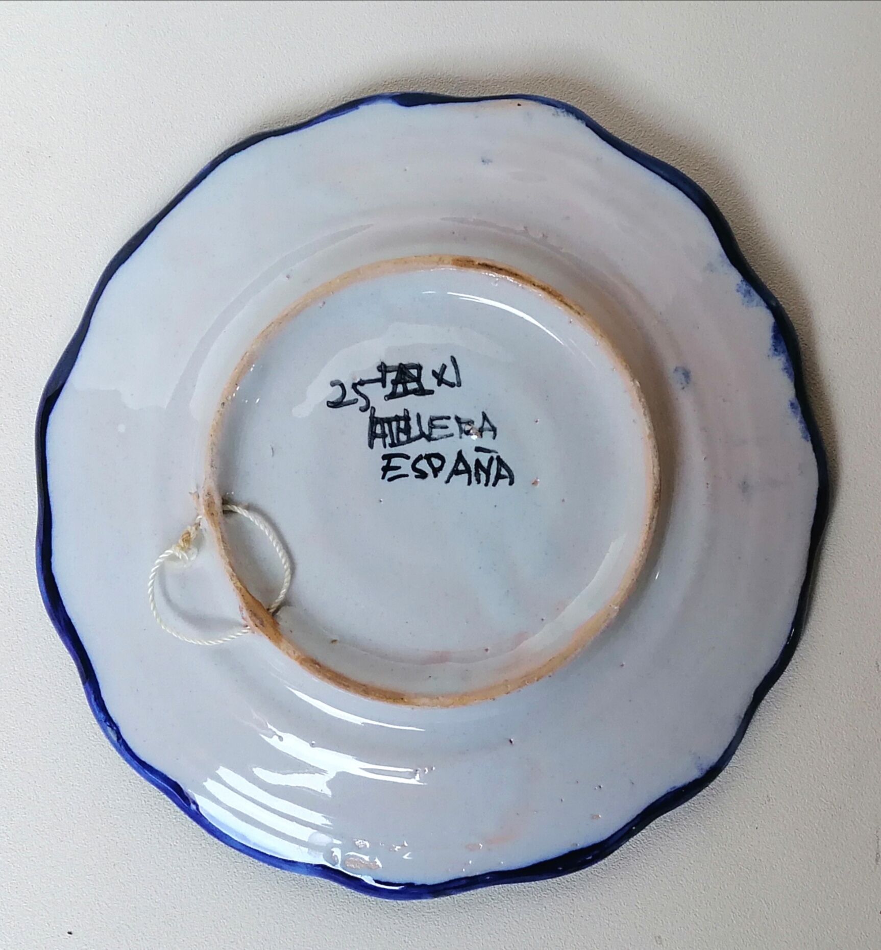 Spanish glazed stoneware talavera plate