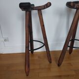 Pair of brutalist high stools