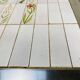 Square ceramic tile coffee table by Roger Capron, flowers, 1950s.