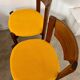 Set of 6 Scandinavian style chairs Girsberger 70s vintage solid wood mustard yellow