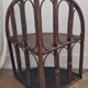 Corner wall shelf in dark rattan, year 60/70