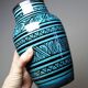 Small Safi vase, Moroccan vintage turquoise handcrafted pottery