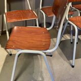 Series of eight obo school chairs from the 70s