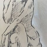 Charcoal drawing painting signed “portrait of a dancer”