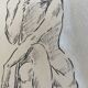 Tableau dessin Fusain signé « portrait de danseuse »