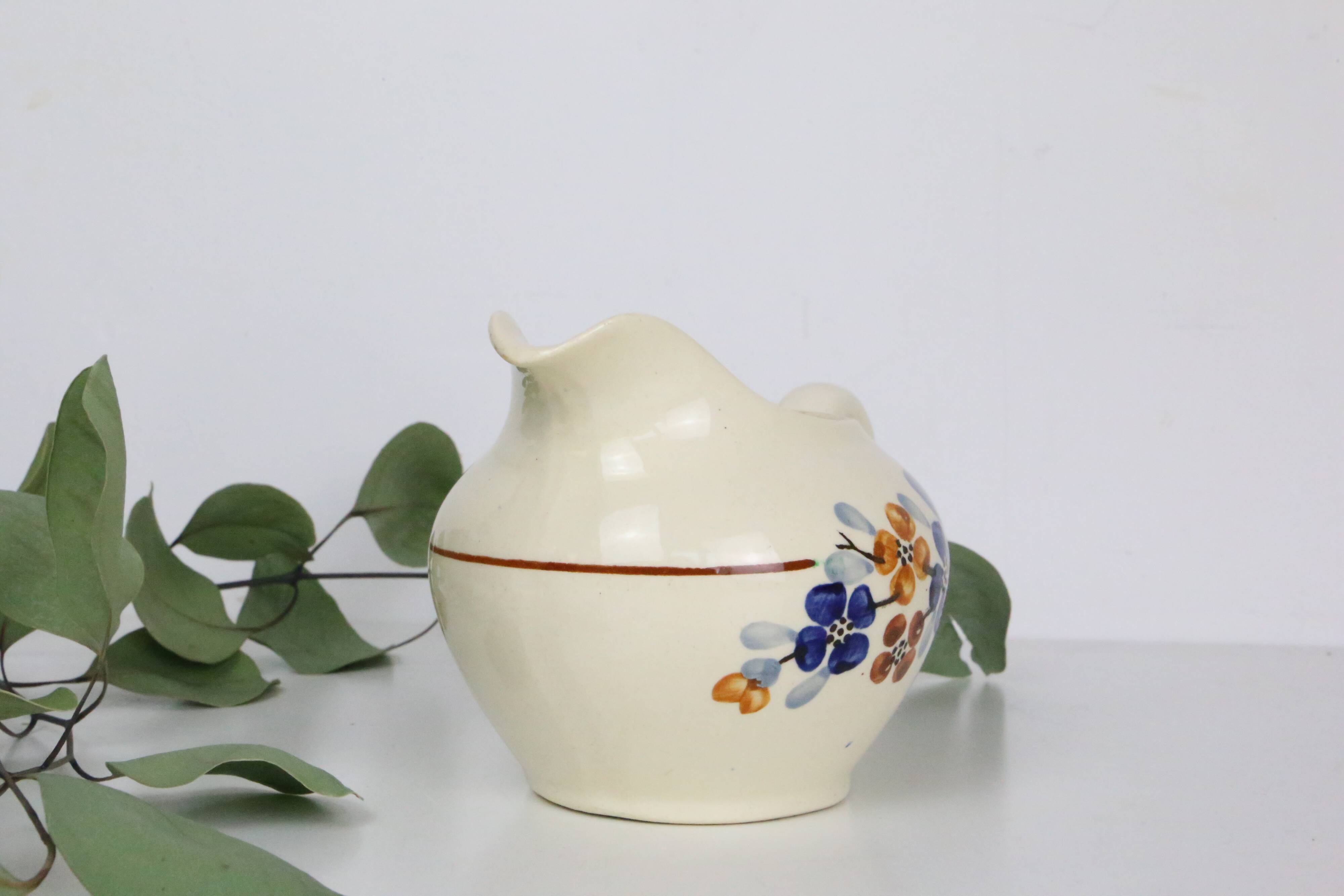 Saucière Sarreguemines - vintage français - petit pot faïence