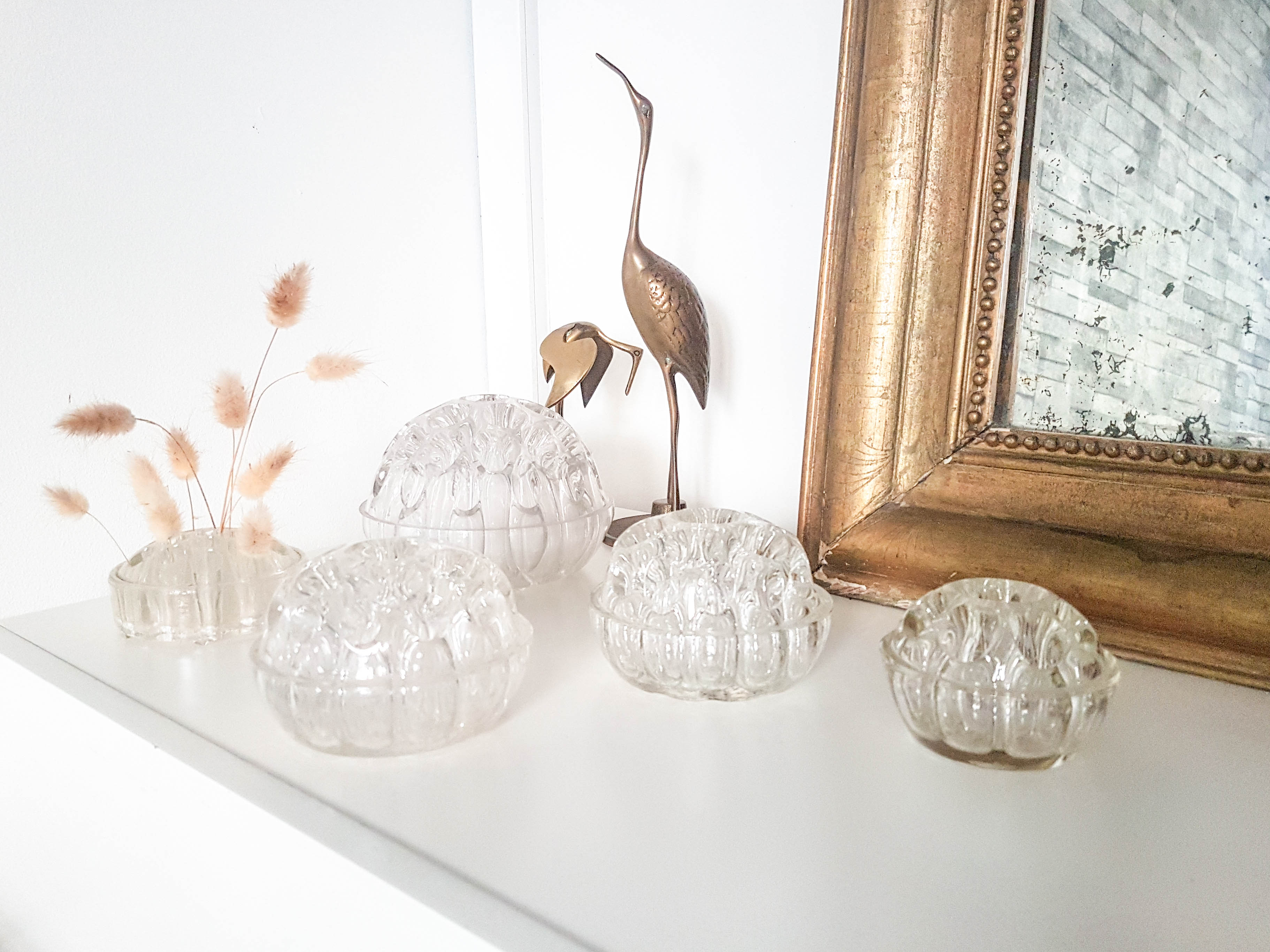 Vintage glass flower pick made in France