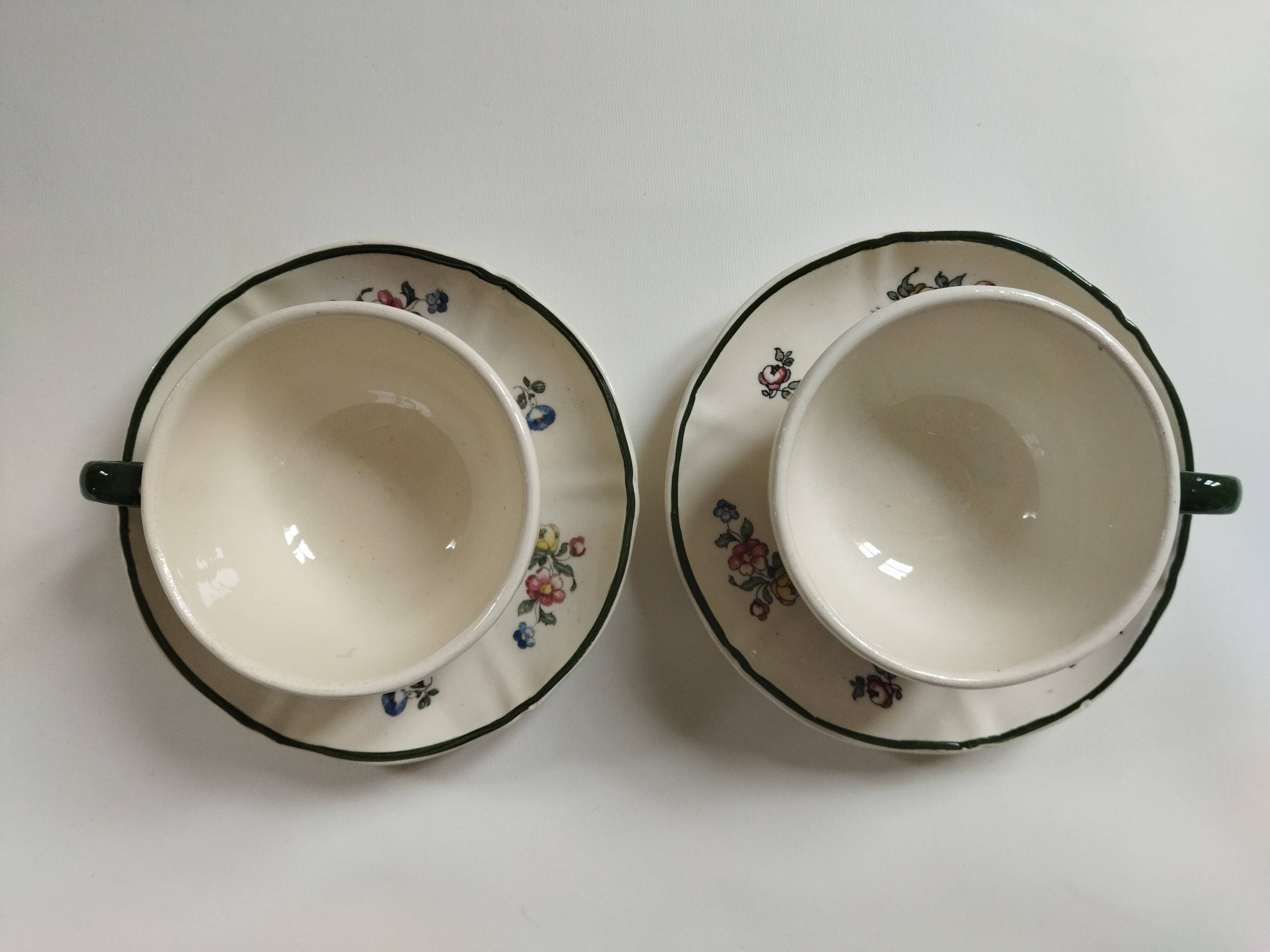 Old earthenware cups Villeroy & Boch 1562 Old Strasbourg