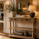 Console chêne brut massif décor végétal sculpté fin XIXe
