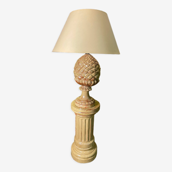 Terracotta lamp on fluted column