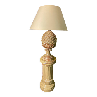 Terracotta lamp on fluted column