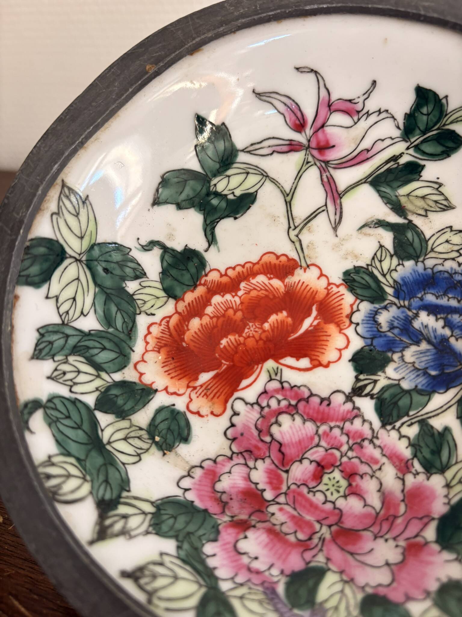 Old Rose Family Pewter Dish Hong Kong