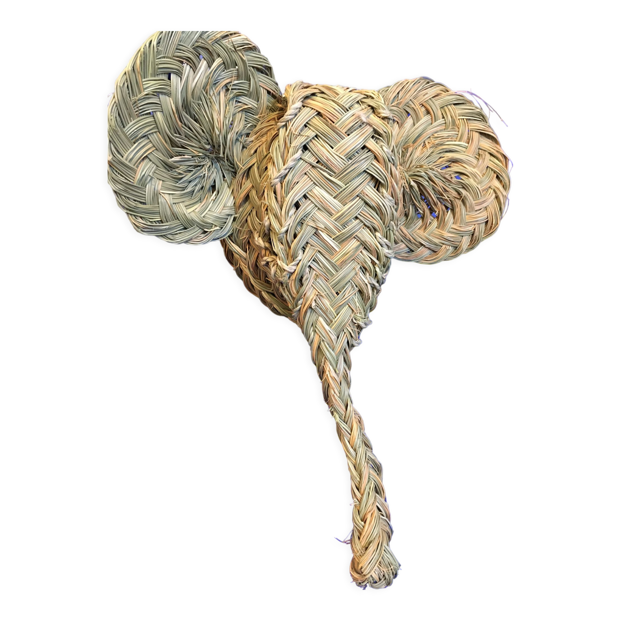 Elephant head trophy in doum leaves, handmade, 100% natural