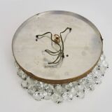 Old crown ceiling light with 3 lights, half basket with glass pendants. 60