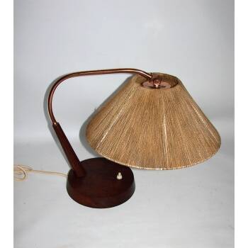 Temde table lamp, Switzerland, 1960s | Textile, brass and cord lampshade |