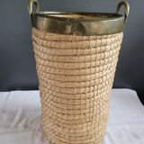 Copper and brass rattan basket