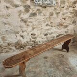 Antique French Pine Wood Bench – 1920s