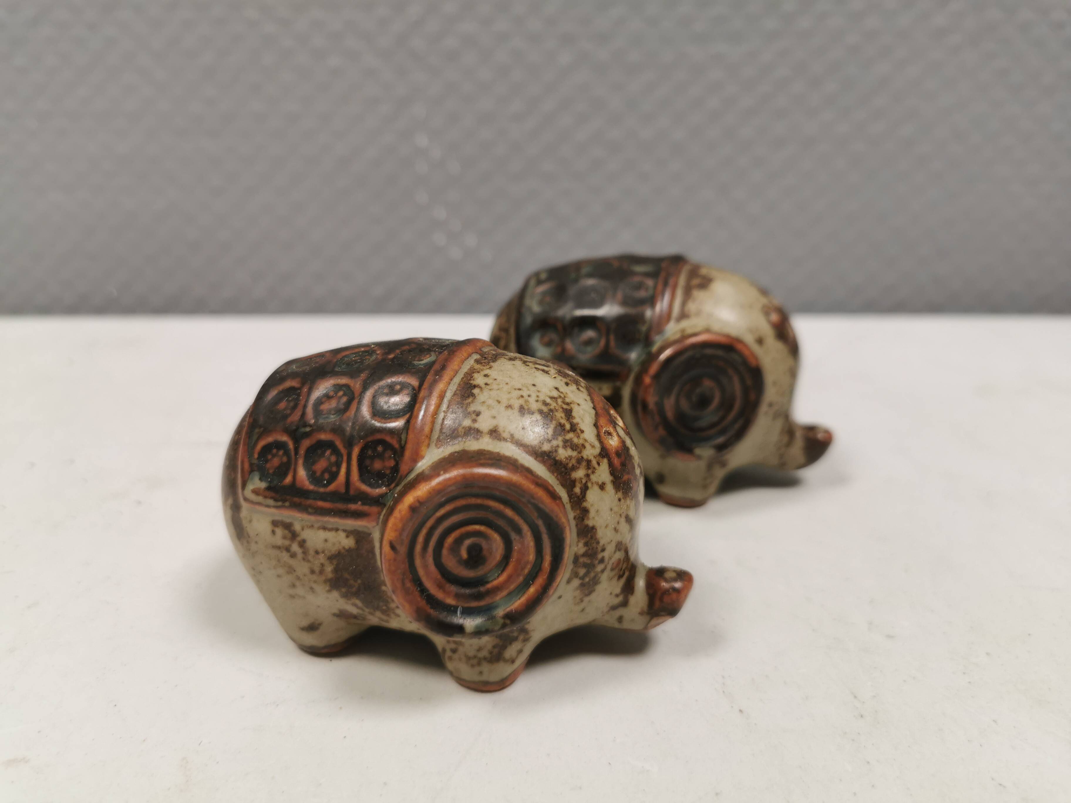 Ceramic elephants as a salt and pepper set made for Danish Søholm 1970-80s