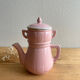 Old pink earthenware coffee pot Esprit Digoin Sarreguemines