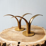 Pair of candlesticks LILY Ystad Metall Sweden brass Ivar Alenius Björk