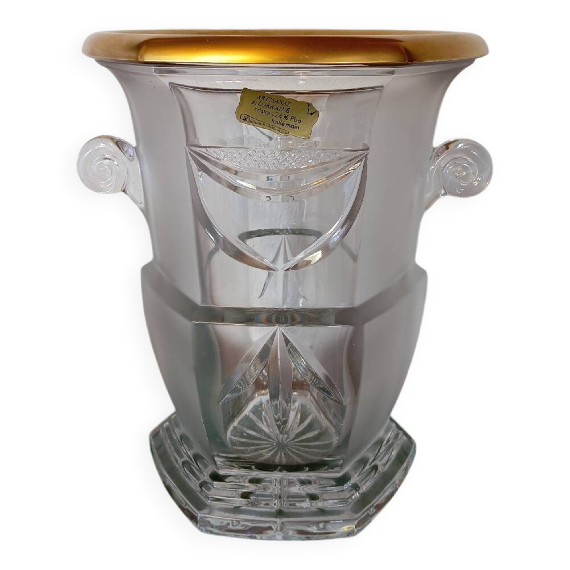 Lorraine Crystal Champagne Bucket with Gold Trim